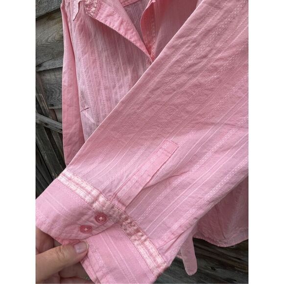 Lane Bryant size 18 100% cotton embroidered 3/4 “ sleeve button front  top - Picture 5 of 9